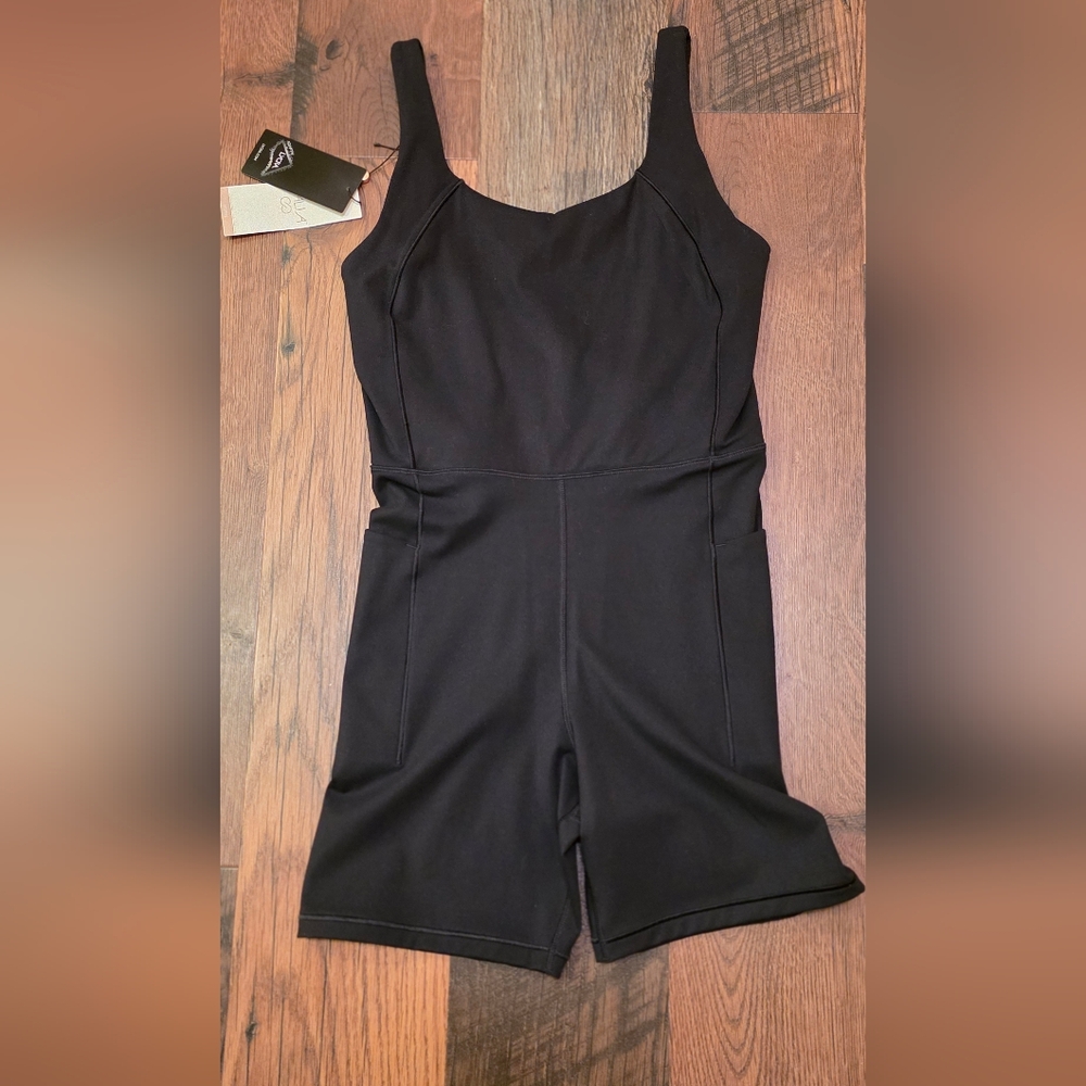 Calia Black Sleeveless Romper Short Jumpsuit